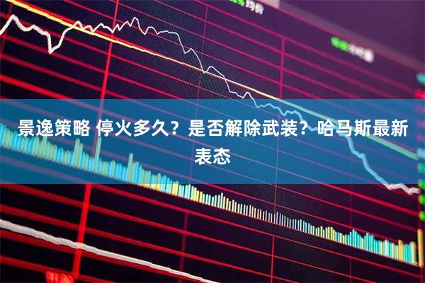 景逸策略 停火多久？是否解除武装？哈马斯最新表态