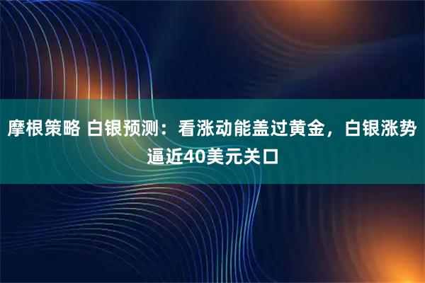 摩根策略 白银预测：看涨动能盖过黄金，白银涨势逼近40美元关口