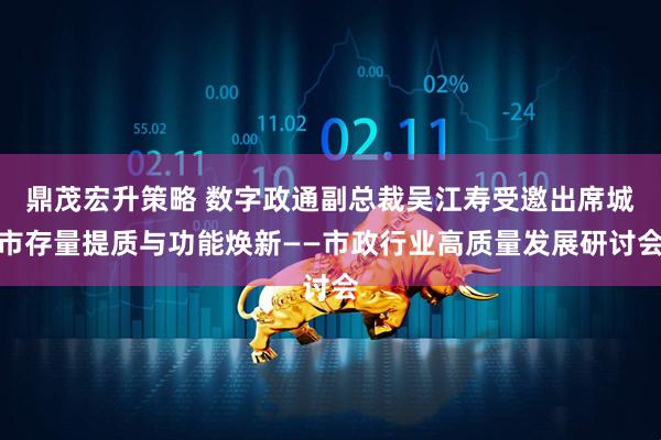 鼎茂宏升策略 数字政通副总裁吴江寿受邀出席城市存量提质与功能焕新——市政行业高质量发展研讨会